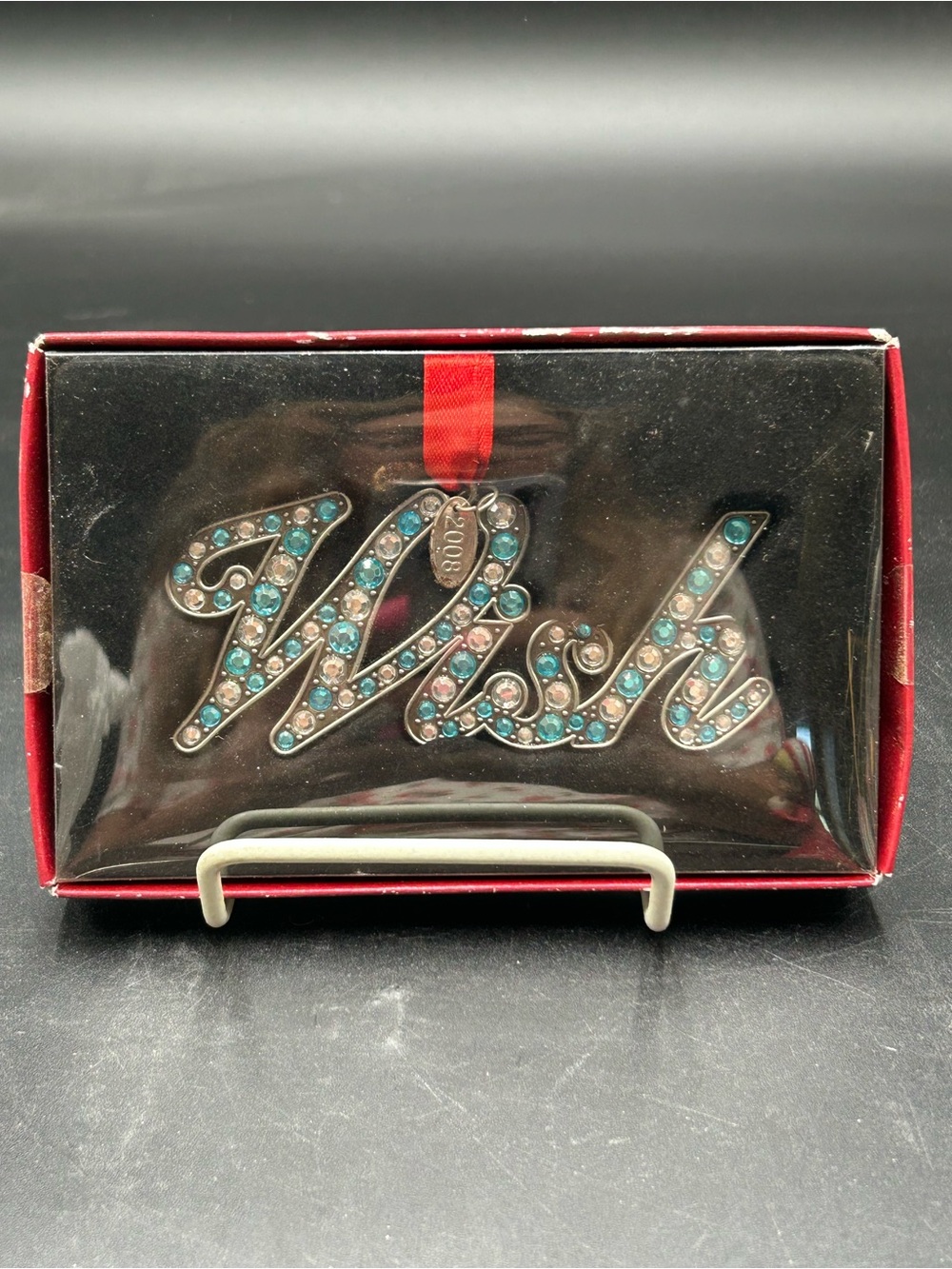 St Nicholas square wish Christmas ornament in turquoise